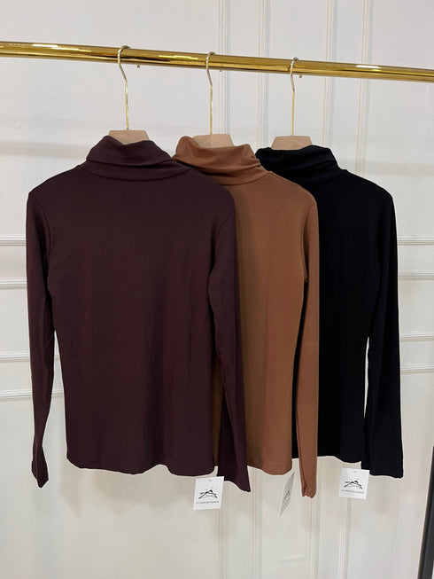 Women Stretchy Solid Colour Turtle Neck